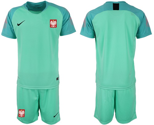 Poland Blank Green Goalkeeper Soccer Country Jersey